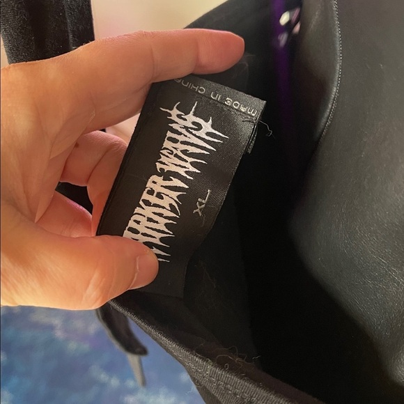 Dolls kill dark wave dress Black Lace-Up Bodycon Dress NWT black cotton stretch - Picture 7 of 12